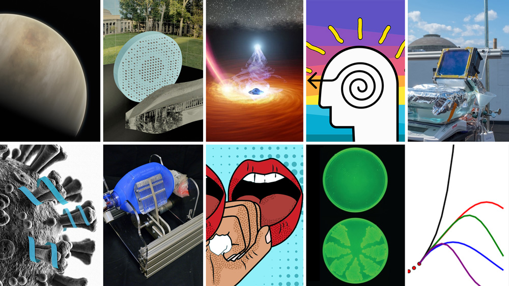 Ten images in grid, each from a top news story such as coronavirus research