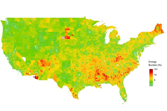 US map is mainly green with orange and red in south and in Maine