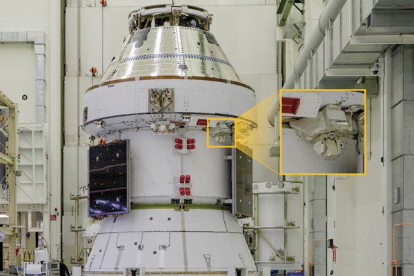 The MAScOT laser communications terminal on the exterior of the Artemis II Orion spacecraft