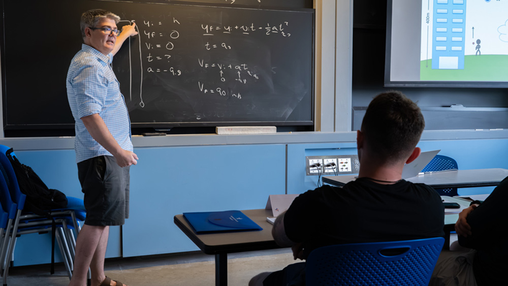 an instructor teaching students in a classroom
